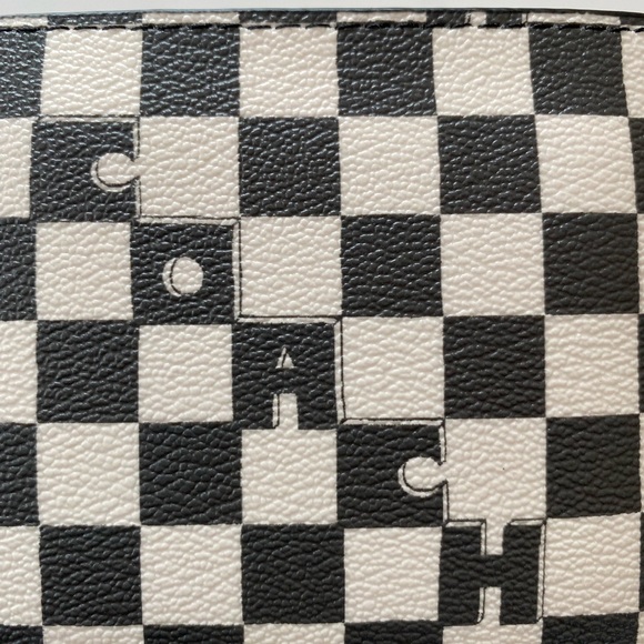 NWT Coach 3 in 1 Wallet with Checker Print C6789 Black/Chalk - Picture 12 of 13